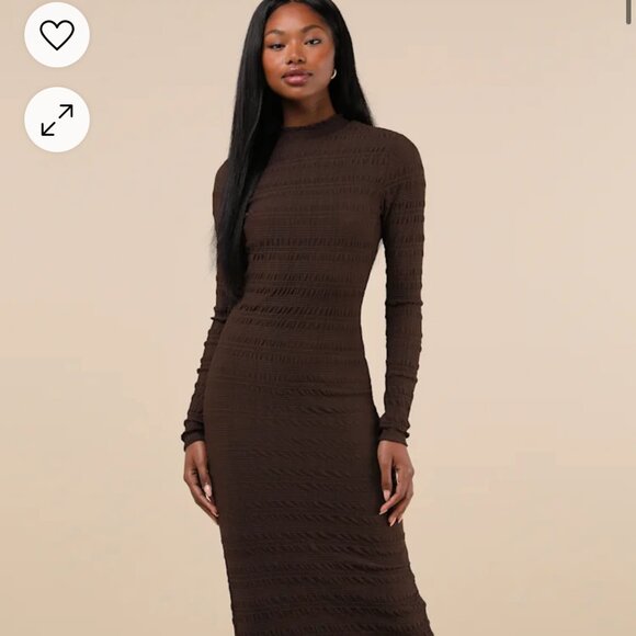 NWT Dark Brown Lulus Dress - Picture 1 of 6